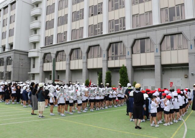 休み時間の避難訓練